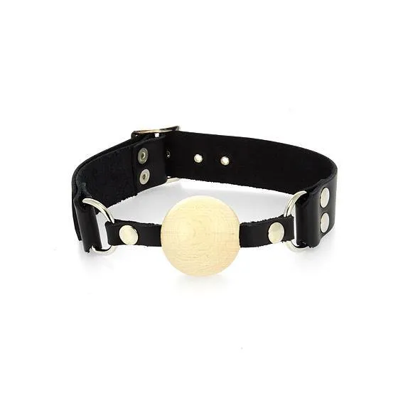 Rimba Male Sex Toys Leather Gag With Wooden Ball