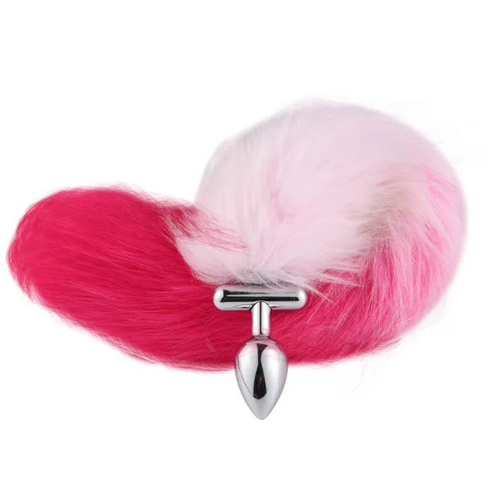 RY Anal RY Deformable Cosplay Wild Fox Tail Butt Plug Furry Ear Hair Band Gradient Pink