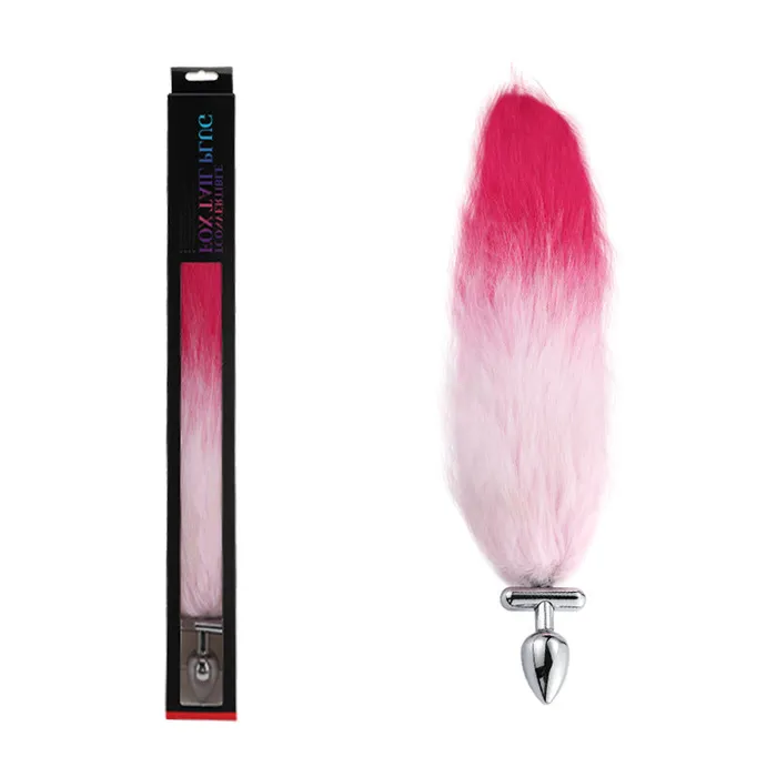 RY Anal RY Deformable Cosplay Wild Fox Tail Butt Plug Furry Ear Hair Band Gradient Pink