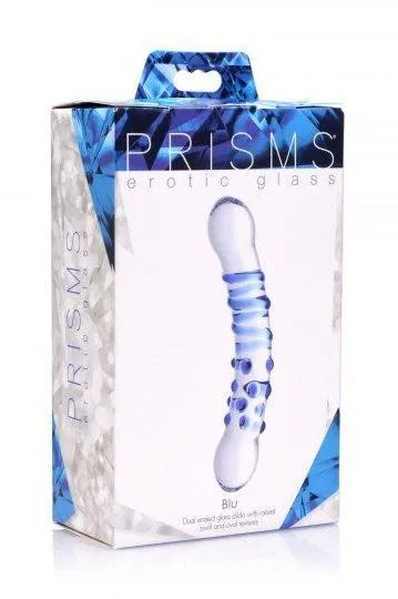 Sex On the Go Dildos Blu Dual Ended Glass Dildo