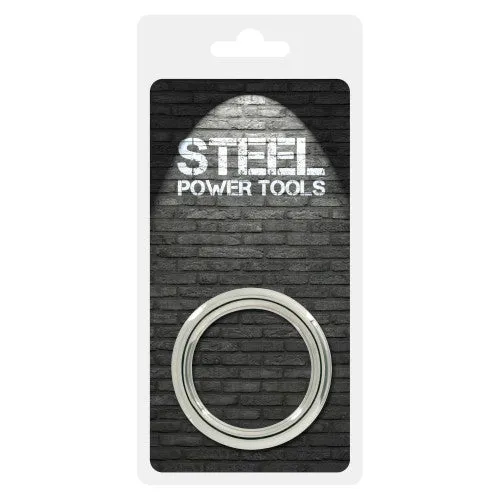 steel power tools Male Sex Toys Donut Cockring Steel Medium 45 mm